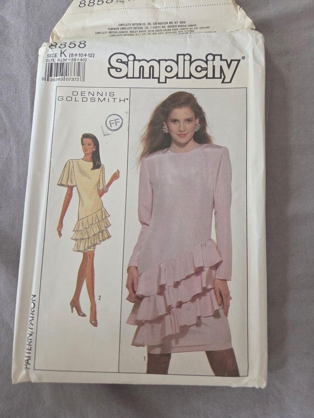 Simplicity Simplicity Dennis Goldsmith Pink Tiered Ruffle Mini Dress Pattern